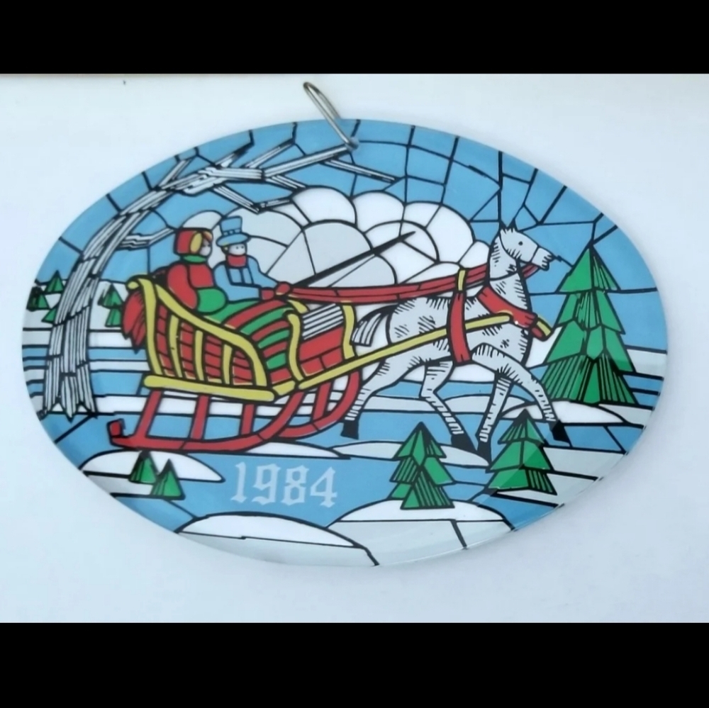 LINCOLN HOUSE 1984 COLLECTOR'S ACRYLIC CHRISTMAS ORNAMENT Xmas Tree Horse